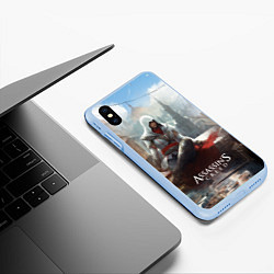 Чехол iPhone XS Max матовый Assassins creed poster game, цвет: 3D-голубой — фото 2