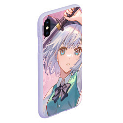 Чехол iPhone XS Max матовый Touhou Project Youmu Konpaku мило, цвет: 3D-светло-сиреневый — фото 2