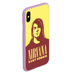 Чехол iPhone XS Max матовый Kurt Cobain Nirvana, цвет: 3D-сиреневый — фото 2