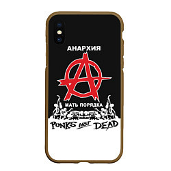 Чехол iPhone XS Max матовый Анархия - Punks not dead, цвет: 3D-коричневый