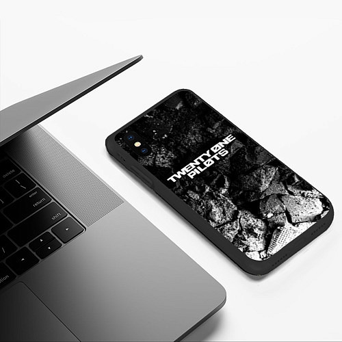 Чехол iPhone XS Max матовый Twenty One Pilots black graphite / 3D-Черный – фото 3