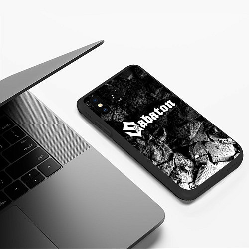 Чехол iPhone XS Max матовый Sabaton black graphite / 3D-Черный – фото 3