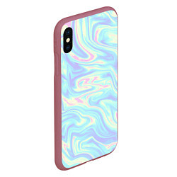 Чехол iPhone XS Max матовый Жидкая абстракция, цвет: 3D-малиновый — фото 2