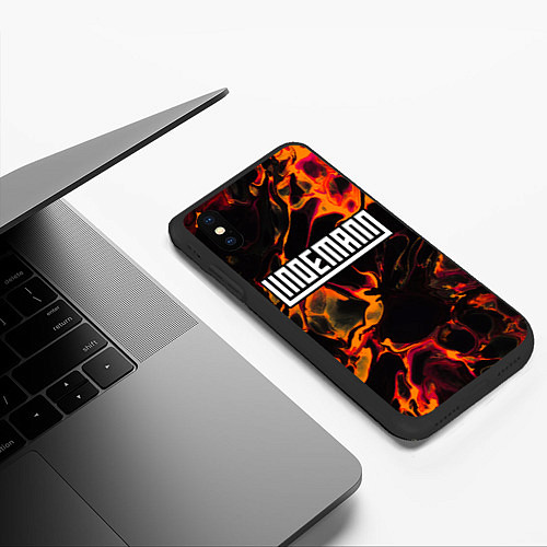 Чехол iPhone XS Max матовый Lindemann red lava / 3D-Черный – фото 3