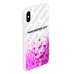 Чехол iPhone XS Max матовый Manchester City pro football посередине, цвет: 3D-белый — фото 2