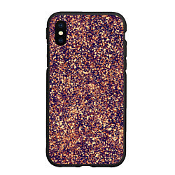 Чехол iPhone XS Max матовый Драгоценный фиолетово-медный абстракция, цвет: 3D-черный