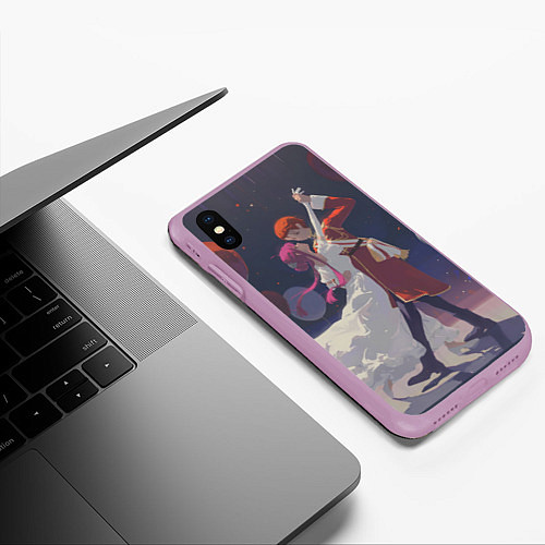 Чехол iPhone XS Max матовый Sousou no Frieren Fern Stark Love dance / 3D-Сиреневый – фото 3