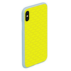 Чехол iPhone XS Max матовый Паттерн овалов на желтом, цвет: 3D-голубой — фото 2