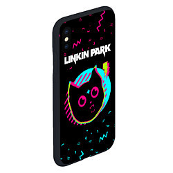 Чехол iPhone XS Max матовый Linkin Park - rock star cat, цвет: 3D-черный — фото 2