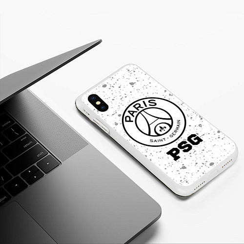 Чехол iPhone XS Max матовый PSG sport на светлом фоне / 3D-Белый – фото 3