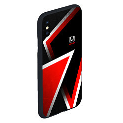 Чехол iPhone XS Max матовый Honda - красные треугольники, цвет: 3D-черный — фото 2