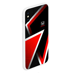 Чехол iPhone XS Max матовый Honda - красные треугольники, цвет: 3D-белый — фото 2
