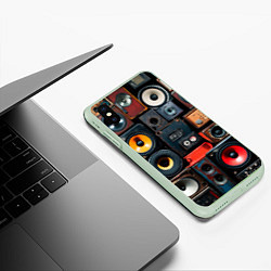 Чехол iPhone XS Max матовый Audio speaker, цвет: 3D-салатовый — фото 2