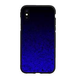 Чехол iPhone XS Max матовый Градиент фиолетово-синий с кляксами, цвет: 3D-черный