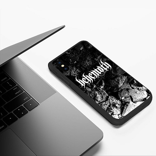 Чехол iPhone XS Max матовый Behemoth black graphite / 3D-Черный – фото 3