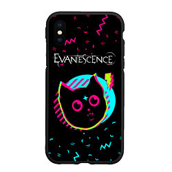 Чехол iPhone XS Max матовый Evanescence - rock star cat, цвет: 3D-черный