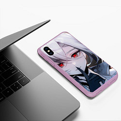 Чехол iPhone XS Max матовый Genshin Impact Арлекино smile quiet, цвет: 3D-сиреневый — фото 2