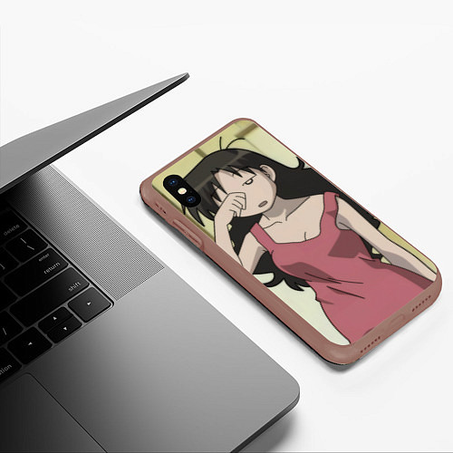 Чехол iPhone XS Max матовый Azumanga Daioh Юкари Танидзаки / 3D-Коричневый – фото 3