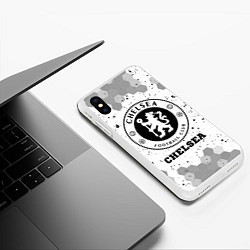 Чехол iPhone XS Max матовый Chelsea sport на светлом фоне, цвет: 3D-белый — фото 2