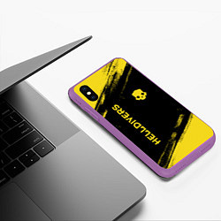 Чехол iPhone XS Max матовый Helldivers: Skull Logo, цвет: 3D-фиолетовый — фото 2