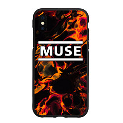 Чехол iPhone XS Max матовый Muse red lava