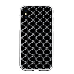 Чехол iPhone XS Max матовый Mechanic skull, цвет: 3D-белый