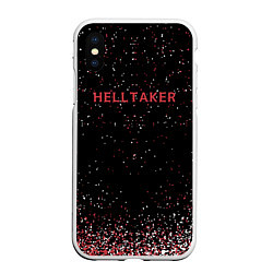 Чехол iPhone XS Max матовый Helltaker демоны, цвет: 3D-белый