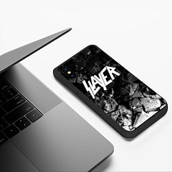 Чехол iPhone XS Max матовый Slayer black graphite, цвет: 3D-черный — фото 2