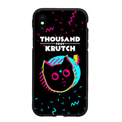 Чехол iPhone XS Max матовый Thousand Foot Krutch - rock star cat, цвет: 3D-черный