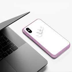 Чехол iPhone XS Max матовый Zxc face, цвет: 3D-сиреневый — фото 2