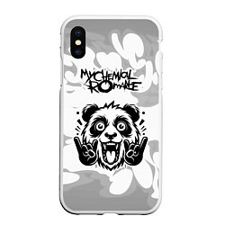 Чехол iPhone XS Max матовый My Chemical Romance рок панда на светлом фоне, цвет: 3D-белый