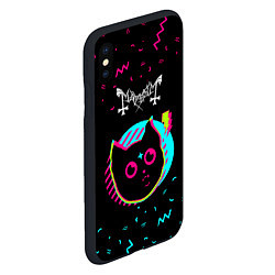 Чехол iPhone XS Max матовый Mayhem - rock star cat, цвет: 3D-черный — фото 2