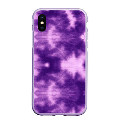 Чехол iPhone XS Max матовый Фиолетовый тайдай, цвет: 3D-светло-сиреневый