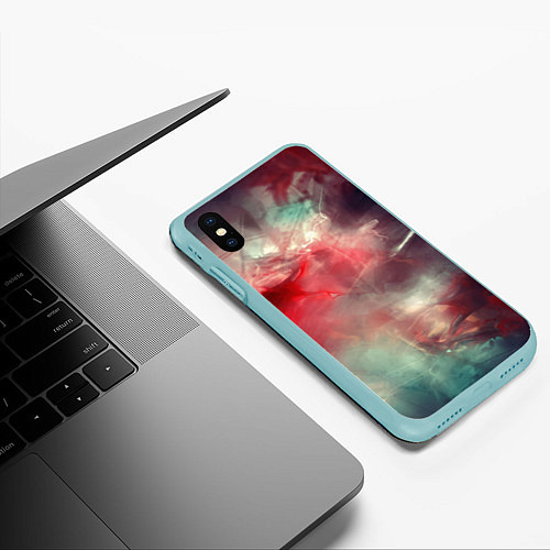 Чехол iPhone XS Max матовый Космическая аномалия / 3D-Мятный – фото 3