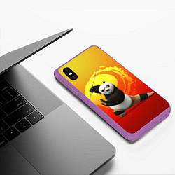 Чехол iPhone XS Max матовый Мастер По - Кунг-фу панда, цвет: 3D-фиолетовый — фото 2