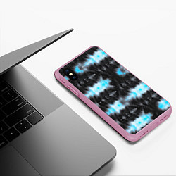Чехол iPhone XS Max матовый Сине чёрный тайдай, цвет: 3D-розовый — фото 2