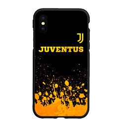 Чехол iPhone XS Max матовый Juventus - gold gradient посередине, цвет: 3D-черный