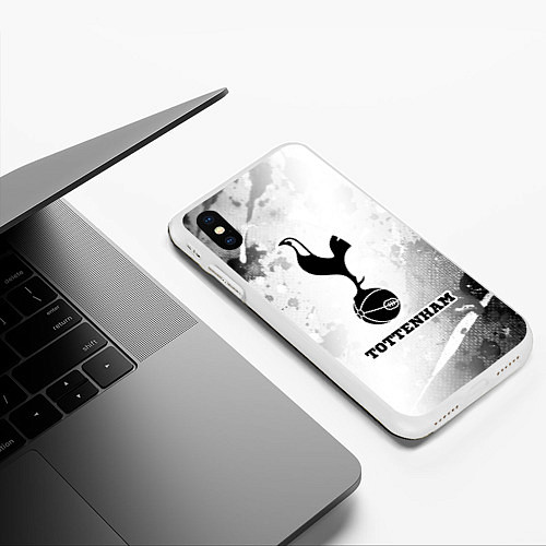 Чехол iPhone XS Max матовый Tottenham sport на светлом фоне / 3D-Белый – фото 3