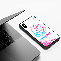 Чехол iPhone XS Max матовый Everton neon gradient style, цвет: 3D-черный — фото 2