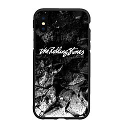 Чехол iPhone XS Max матовый Rolling Stones black graphite