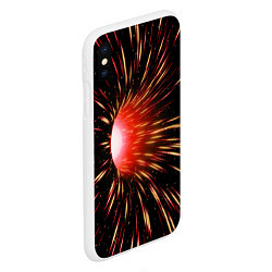 Чехол iPhone XS Max матовый Червоточина - огненные лучи, цвет: 3D-белый — фото 2