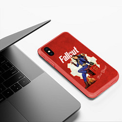 Чехол iPhone XS Max матовый Fallout - Lucy, цвет: 3D-красный — фото 2