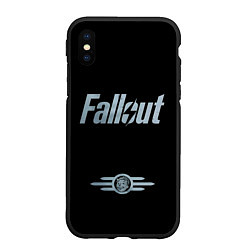 Чехол iPhone XS Max матовый Fallout - Logo, цвет: 3D-черный