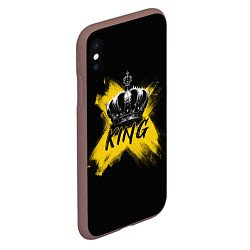 Чехол iPhone XS Max матовый Корона Кинга, цвет: 3D-коричневый — фото 2