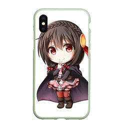 Чехол iPhone XS Max матовый Konosuba Юн-юн чибик, цвет: 3D-салатовый