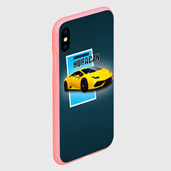 Чехол iPhone XS Max матовый Спортивная итальянская машина Lamborghini Huracan, цвет: 3D-баблгам — фото 2