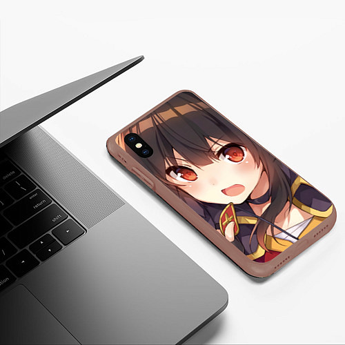 Чехол iPhone XS Max матовый Konosuba Мэгумин cute / 3D-Коричневый – фото 3