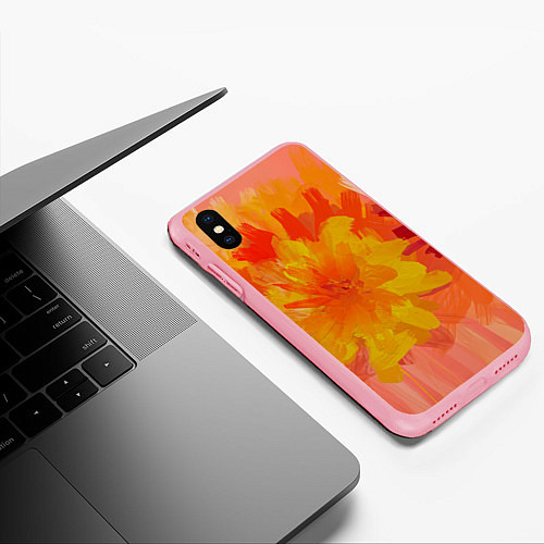 Чехол iPhone XS Max матовый Абстракция цветы мастихин / 3D-Баблгам – фото 3