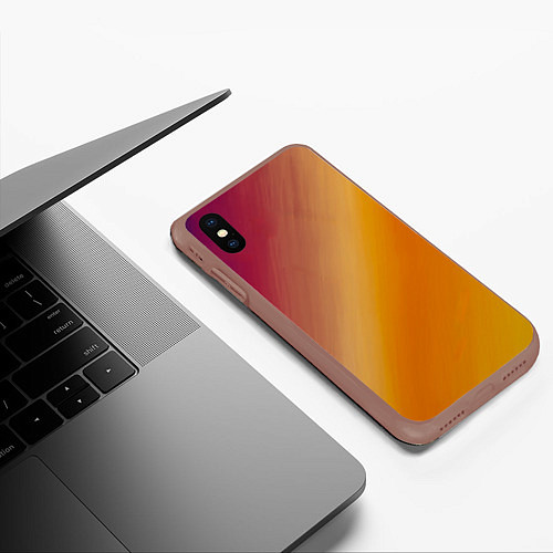 Чехол iPhone XS Max матовый Абстракция солнечный луч / 3D-Коричневый – фото 3