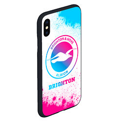 Чехол iPhone XS Max матовый Brighton neon gradient style, цвет: 3D-черный — фото 2